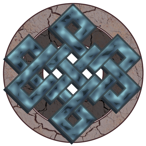 The eternal braid, overlaid on top of the stone wheels of damascus.